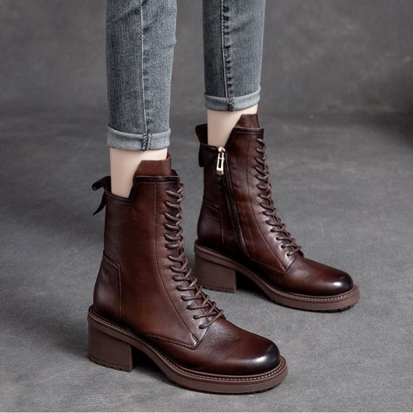 Genuine Leather Martin Long Shoes